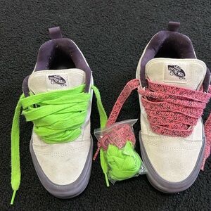 Vans White and Green Sneakers with Classic Silhouette